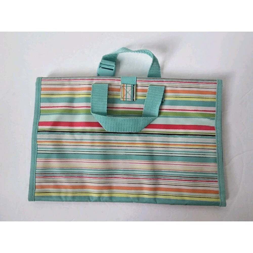 Thirty-one Sunny Stripe Foldable Hanging Organizing Tote with Detachable Handle